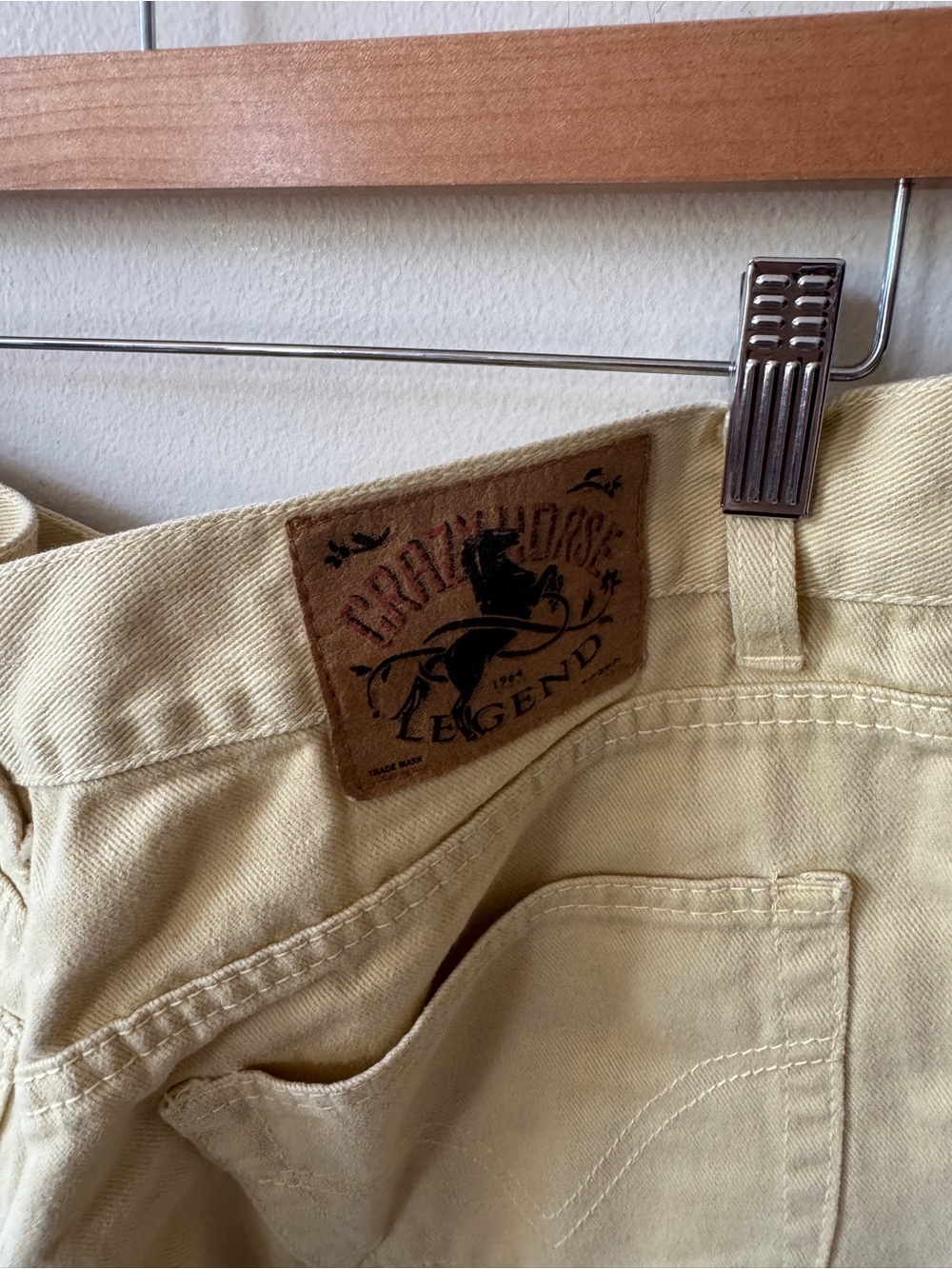 Vintage Crazy Horse High-Waist Soft Yellow Women’s Bermuda Shorts - Picture 7 of 8